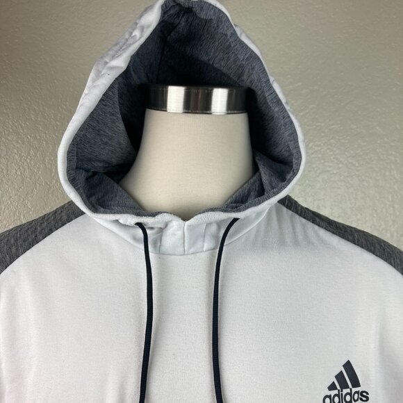 Adidas Cold.rdy Men's White/Gray Raglan Training Logo Pullover Hoodie Size 2XL - Picture 3 of 16